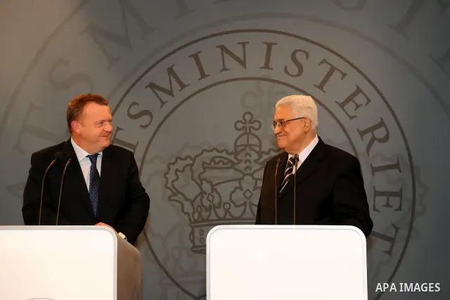 President Mahmoud Abbas (Abu Mazen) meets with Danish Prime Minister, Lars Lokke Rasmussen in Copenhagen on March.09.2011. Photo by Thaer Ganaim
