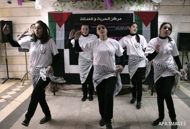 Palestinian and israeli women take part in a Palestinian_Jewish conference of the occasion of the 100th International Womens Day on March 12,2011 in Beit Omar village near the West Bank city of Hebron. Photo by Najeh Has...