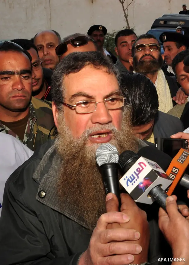 Egyptian Abbud al-Zomor, members of Egypt's Islamic Jihad, is seen after being released form the Tura jail along with his cousin Tareq in Hilwan on the outskirts of Cairo, on March 12, 2011, after Egypt's new military ru...