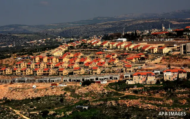 Israeli jewish settlement of Kiryat Netafim is seen near the West Bank village of Salfit, Monday, March 14, 2011. The U.S. Embassy said Monday it was "deeply concerned" by Israel's plans to build hundreds of new homes in...