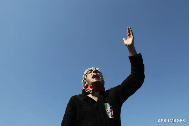 Palestinian demonstrators take part in a protest calling for Palestinian political unity between Gaza's Hamas rulers and the Fatah-dominated Palestinian Authority which rules from Ramallah, on March 15, 2011in Gaza City,...