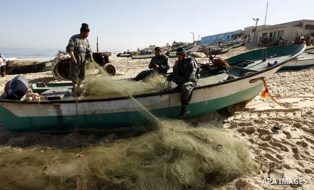 Palestinian fisherman on the coast of Rafah in the southern Gaza Strip on March 16, 2011. Israel said Tuesday it seized a cargo ship loaded with weapons sent by Iran to Palestinian militants in Gaza, including sophistica...