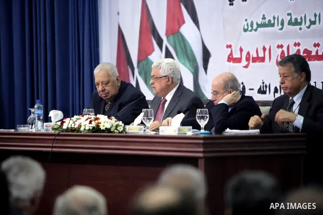 Palestinian President Mahmoud Abbas speaks during a meeting for Palestine Liberation Organization's Central Council in the West Bank city of Ramallah March 16, 2011. Abbas on Wednesday said he is ready to go to Gaza Stri...