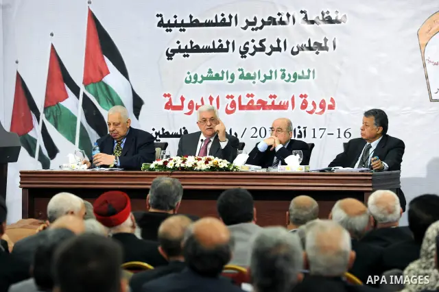 Palestinian President Mahmoud Abbas speaks during a meeting for Palestine Liberation Organization's Central Council in the West Bank city of Ramallah March 16, 2011. Abbas on Wednesday said he is ready to go to Gaza Stri...