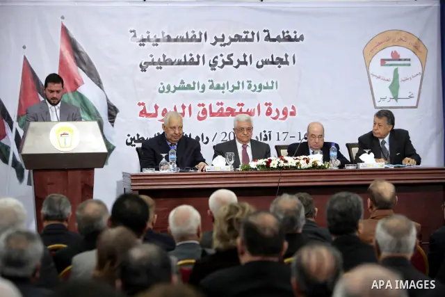 Palestinian President Mahmoud Abbas speaks during a meeting for Palestine Liberation Organization's Central Council in the West Bank city of Ramallah March 16, 2011. Abbas on Wednesday said he is ready to go to Gaza Stri...