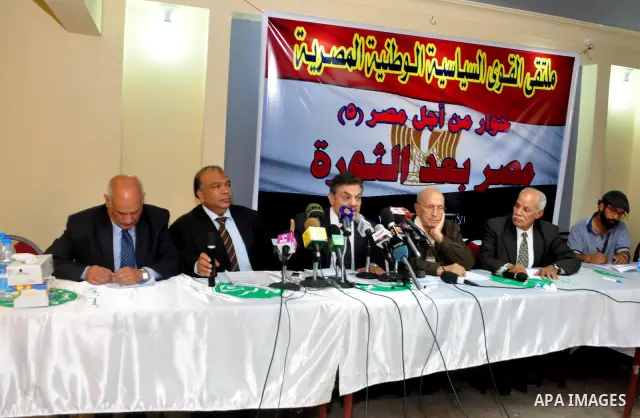 The Egyptian Muslim brotherhood arranged a press conference. they said that they will vote in the upcoming constitutional amendments in order to maintain stability in Egypt.March 16 2011. Photo by Ahmed Asad