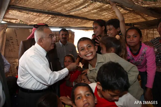Palestinian Prime Minister Salam Fayyad take a part in graduation ceremony of "Active Citizens" that was organized by Maan development center and the British Council in Ras Al Ouja/ Jordan Valley March 17, 2011 Photo By:...