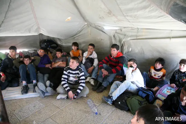 Palestinian students camping in the courtyard of the Nativity in Bethlehem, calling for national Palestinian reconciliation on17 March 2011.Photo by Sliman Khader..