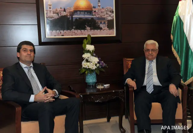 Palestinian President Mahmoud Abbas (Abu Mazen) uring a meeting with the representative of Switzerland to the Palestinian National Authority in the West Bank city of Ramallah on March 17, 2011. Photo by Omar Rashidi