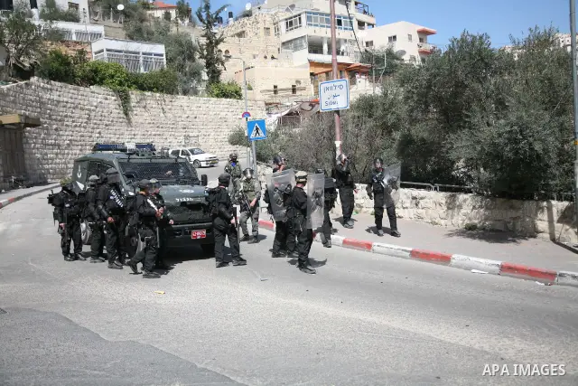 Israeli soldiers fire tear gas canisters towards Palestinian demonstrators during the clashes after Friday prayers in Jerusalem's neighbourhood of silwan on March 18, 2011. Photo by Sliman Khader