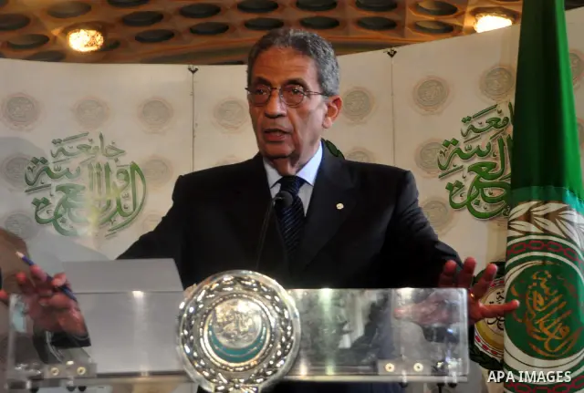 Arab League Secretary General Amr Moussa meets with Russian Foreign Minister Sergei Lavrov at the Arab League headquarters in Cairo, Egypt, 21 March 2011. Russian Foreign Minister Sergei Lavrov is on a tour of the Middle...