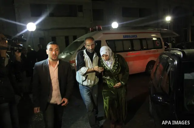 Pictured here is the arrival at al-Shifa Hospital in Gaza City of a number of injured Palestinians wounded as a result of recent Israeli aggressions Gaza City.22 march 2011.Phot by Naaman Omar.