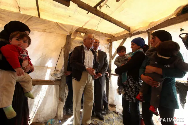 Palestinian prime minister Salam Fayyad visits the southern town of Yatta, near Hebron in the occupied West Bank, on March 30, 2011, as hundreds of people across Israel and Palestinian territories were holding a series o...