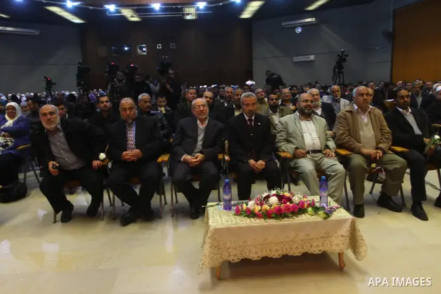 Palestinians attend a celebration to mark the Orphan Day at al-Shawwa theatre in Gaza city on April 4,2011. Photo by Ashraf Amra