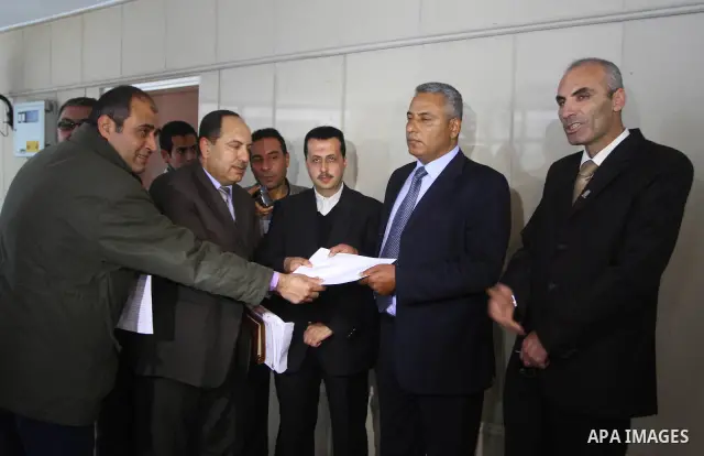 Members of Palestinian human rights associations deliver speech during a press conference, on April 4, 2011. A day after Israel demanded that the United Nations bin a report critical of its deadly 2008-2009 offensive on...
