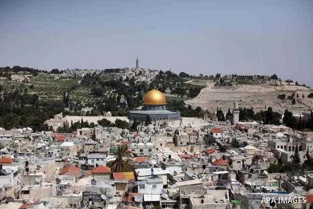 General view of the Dome of the Rock and the Old City in East Jerusalem on April 14 2011. Photo by Sliman Khader