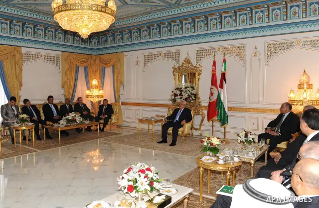 Palestinian President Mahmoud Abbas during a meeting of Arab ambassadors on April 20,2011. Photo by Thaer Ganaim