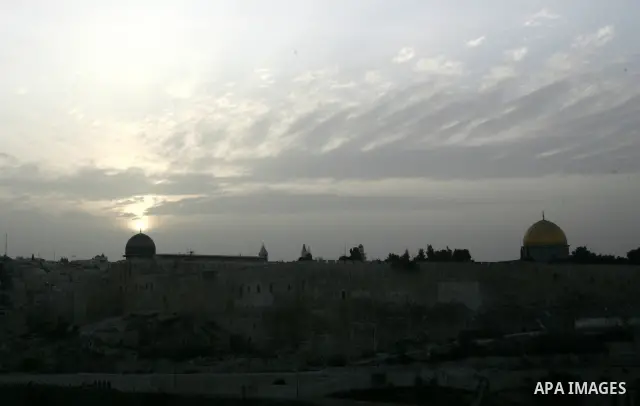 Alaqsa mosque is seen Alaqsa compound in the Jerusalem's old city on April 20,2011. Photo by Mahfouz Abu Turk