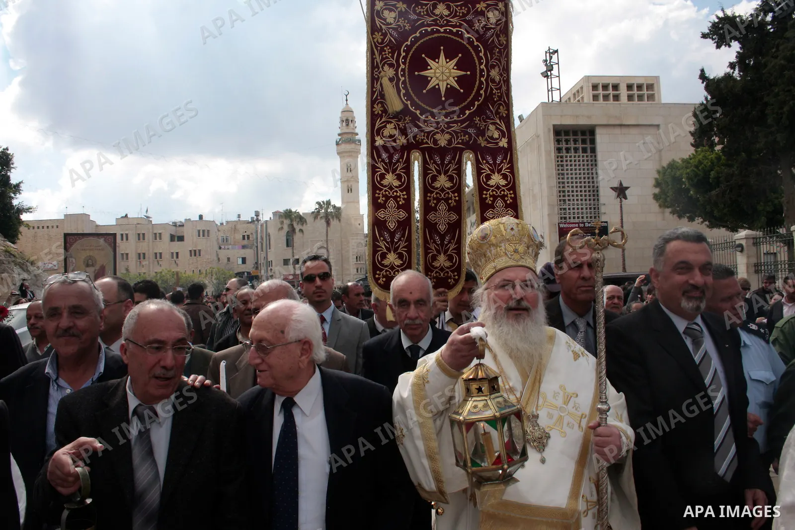 Christian Greek Orthodox take part in the 'Holy Fire' ceremony on the eve of the Orthodox Easter in the West Bank town of Bethlehem on April 23, 2011. Photo by Najeh Hashlamoun