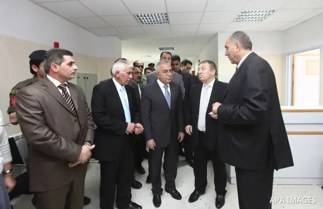 Palestinian Pime Minister, Salam Fayyad during the opening of Khaled Bin Al Waleed Street in west bank city of Hebron on April 24,2011. Photo by Mustafa Abu Dayeh