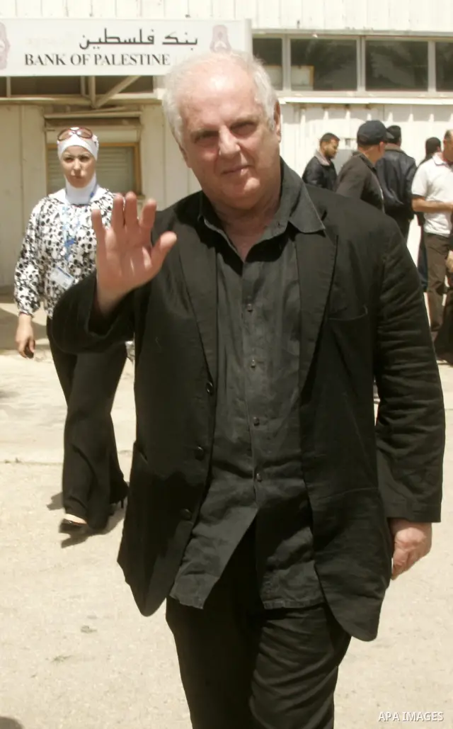 Israeli conductor Daniel Barenboim arrives to the Gaza Strip at the Rafah border terminal between Egypt and the Palestinian coastal strip on May 03, 2011 before his "peace concert" which marks the first time that Barenbo...