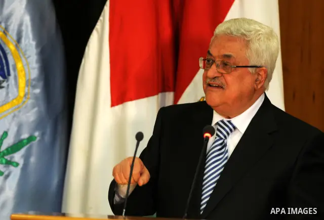 Palestinian President Mahmoud Abbas (Abu Mazen) delivers speech during the signing of reconciliation agreement in Cairo, Egypt on May 4,2011. Fatah and Hamas officials lead a ceremony celebrating the signing of a reconci...