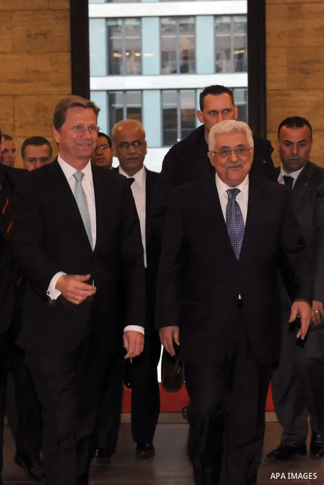 Palestinian President Mahmoud Abbas (Abu Mazen) during a meeting with German Foreign Minister Gedo Vistervlh in Berlin, on May 4, 2011. Photo by Thaer Ganaimin