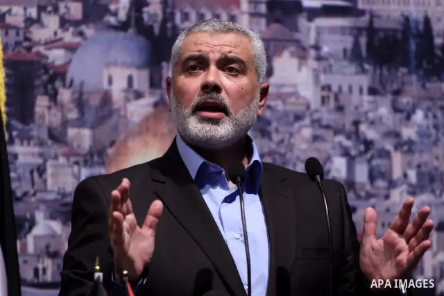 Head of the Hamas government in the Gaza Strip, Ismail Haniya delivers a speech during a press conference about the reconciliation between Hamas and Fatah, in Gaza city on May 5,2011. Hamas movement has suggested two pos...
