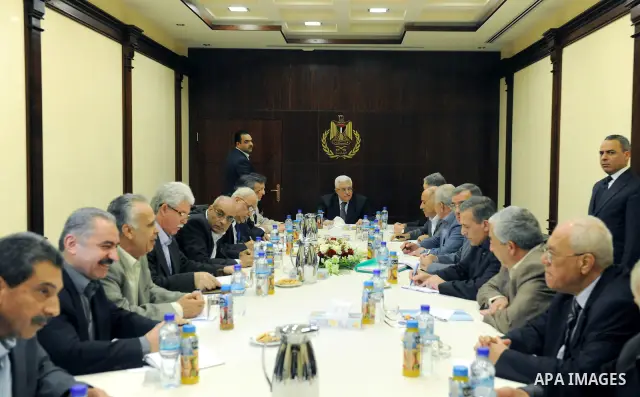 Palestinian President Mahmoud Abbas (Abu Mazen) during a meeting with the Central Committee of the Fatah movement in the West Bank city of Ramallah on May 8, 2011. Photo by Thaer Ganaim