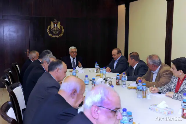 Palestinian President Mahmoud Abbas (Abu Mazen) during the Executive Committee Meeting in the West Bank city of Ramallah on May 11, 2011. Photo by Mohammed Atiq