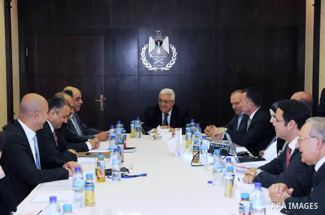 Palestinian President Mahmoud Abbas (Abu Mazen) during a meeting with the Committee of the Support Fund for students in Lebanon in the West Bank city of Ramallah on May 11, 2011. Photo by Mohammed Atiq
