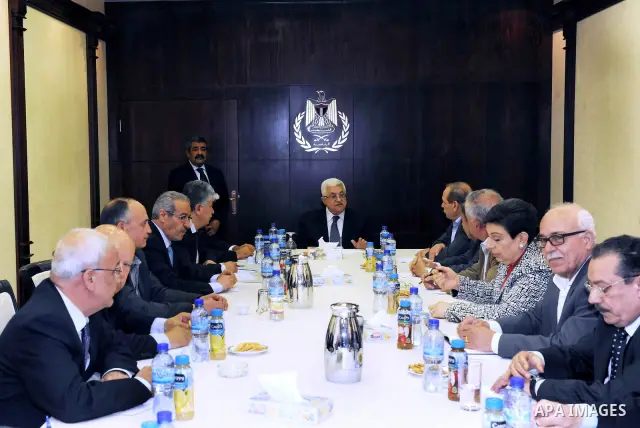 Palestinian President Mahmoud Abbas (Abu Mazen) during the Executive Committee Meeting in the West Bank city of Ramallah on May 11, 2011. Photo by Mohammed Atiq