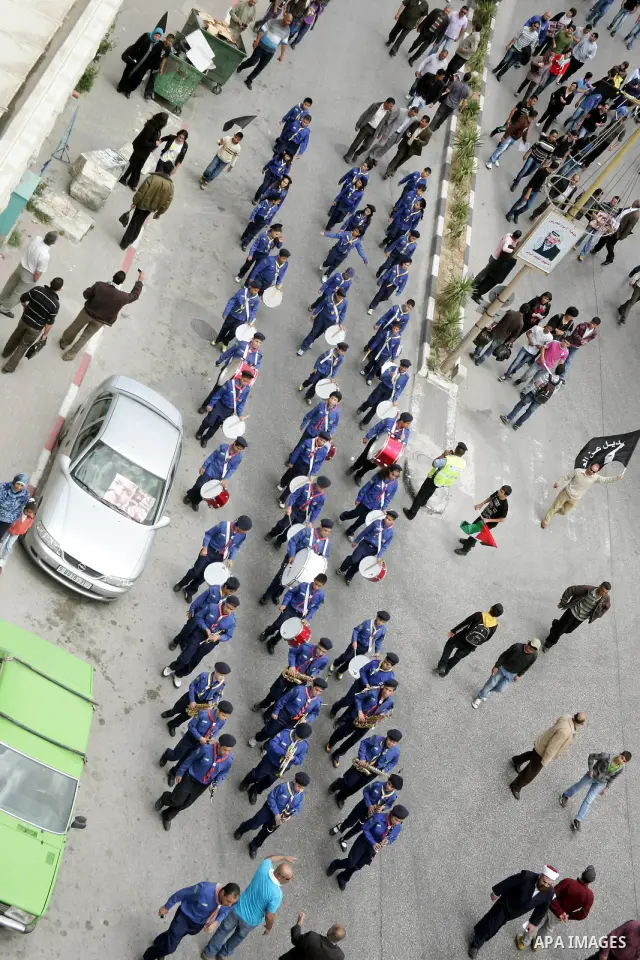 Palestinians take part in a demonstration to mark the 63th anniversary of "Nakba" (catastrophe), in the West Bank city of Bethlehem, on May 12, 2011. Nakba means "catastrophe" in reference to the birth of the state of Is...