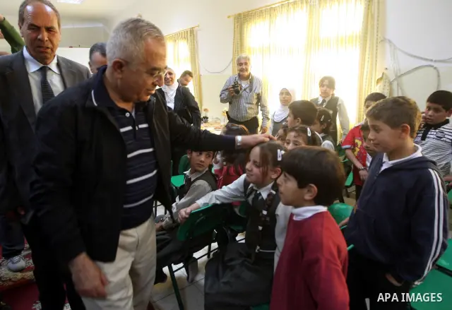 Palestinian Prime Minister, Salam Fayyad visits Orphans Care Association in the West Bank city of Bethlehem on May 12,2011. Photo by Mustafa Abu Dayeh