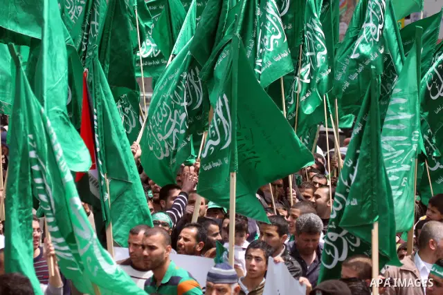 Palestinian supporters of Hamas Islamist movement attend a rally to mark the 63th anniversary of "Nakba" (catastrophe) on May 13, 2011 in the West Bank city of Ramallah. Nakba means "catastrophe" in reference to the birt...