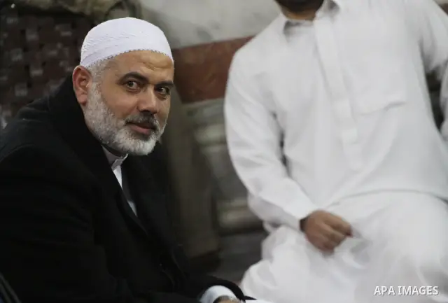 Palestinian Prime Minister in Gaza, Ismail Haneiyah, during leads fajr prayer on May 15, 2011. To commemorate the anniversary of Nakba, 63 "catastrophe", where delivers a speech on this occasion in the great Omari Mosque...