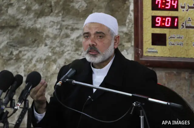 Palestinian Prime Minister in Gaza, Ismail Haneiyah, during leads fajr prayer on May 15, 2011. To commemorate the anniversary of Nakba, 63 "catastrophe", where delivers a speech on this occasion in the great Omari Mosque...