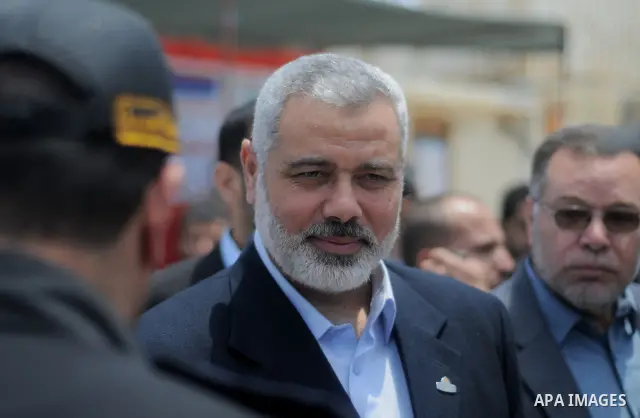 Palestinian Prime Minister of Gaza, Ismail Haniya visits the port of Gaza during the ceremony to deliver fishing boats for fishermen in Gaza city on May 16, 2011. Photo by Mustafa Hassona