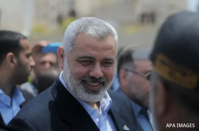 Palestinian Prime Minister of Gaza, Ismail Haniya visits the port of Gaza during the ceremony to deliver fishing boats for fishermen in Gaza city on May 16, 2011. Photo by Mustafa Hassona