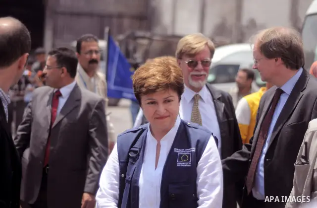 European Commissioner for international cooperation, humanitarian aid and crisis response, Kristalina Georgieva, visits a UN headquarters in Gaza City on May 16, 2011. Photo by Mustafa Hassona