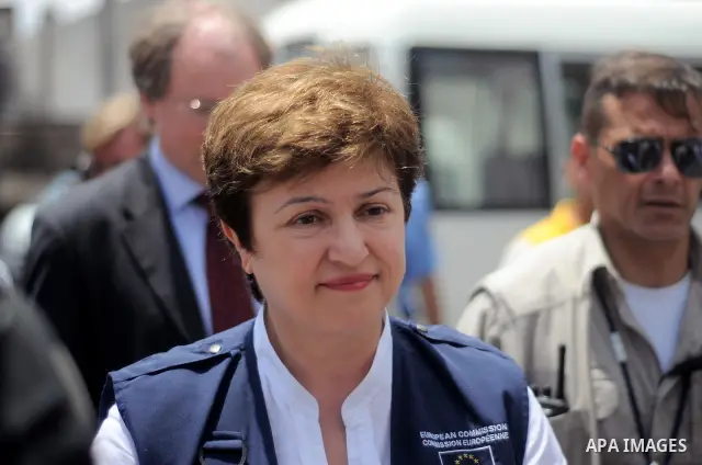 European Commissioner for international cooperation, humanitarian aid and crisis response, Kristalina Georgieva, visits a UN headquarters in Gaza City on May 16, 2011. Photo by Mustafa Hassona