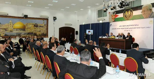 Paletinian President Mahmoud Abbas (Abu Mazen) during a session of the palestinian Investment Fund, in the west bank city of Ramallah on May 16, 2011. Photo by Mohammed Atiq