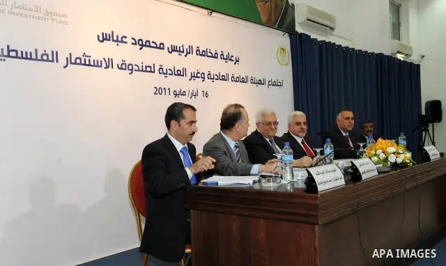 Paletinian President Mahmoud Abbas (Abu Mazen) during a session of the palestinian Investment Fund, in the west bank city of Ramallah on May 16, 2011. Photo by Mohammed Atiq
