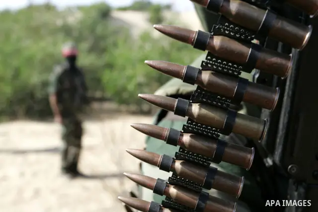 Militants with the Democratic Front for the Liberation of Palestine (DFLP) take part in a military training session in the southern Gaza Strip town of Khan Yunis on May 19, 2011. Photo by Abed Rahim Khatib