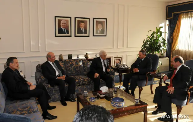 Palestinian President Mahmoud Abbas (Abu Mazen) during a meeting with Jordanian Prime Minister Marouf Al Bakhit in Amman on May 22, 2011. photo by Thaer Ganaim