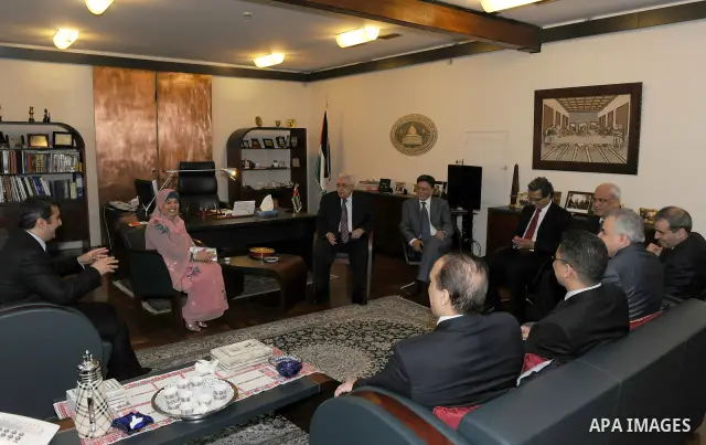 Palestinian President Mahmoud Abbas (Abu Mazen) during a meeting with Arab ambassadors in Rome on Jun 1, 2011. Photo by Thaer Ganaim