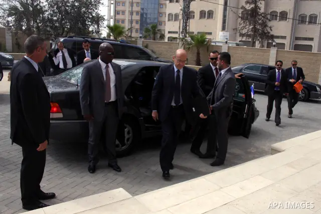 France's Foreign Minister, Alain Juppe during a visit in the West Bank city of Ramallah on June 2, 2011. Photo by Issam Rimawi