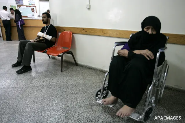 Palestinian patients wait to receive treatment at Al Najjar hospital in Rafah, southern Gaza Strip on June 14, 2011. The Palestinian ministry of health in Gaza announced that the coastal enclave is heading for an unprece...