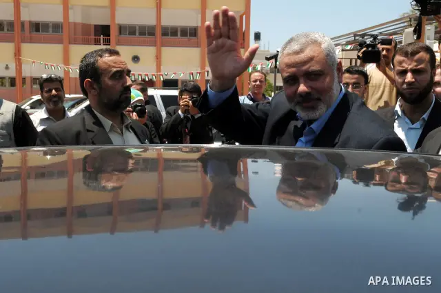 Palestinian Prime Minister in Gaza, Ismail Haniya during opening house safety for the welfare of women and Mustafa Al-Rafii school for the Deaf in Gaza city on June 22, 2011. Photo by Mohammed Ostaz