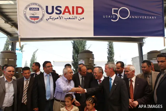 Palestinian prime minister Salam Fayyad attends the inauguration ceremony for well stations rehabilitation project in the southern West Bank village of Tuqu'a, which was financed by the US Agency for international Develo...